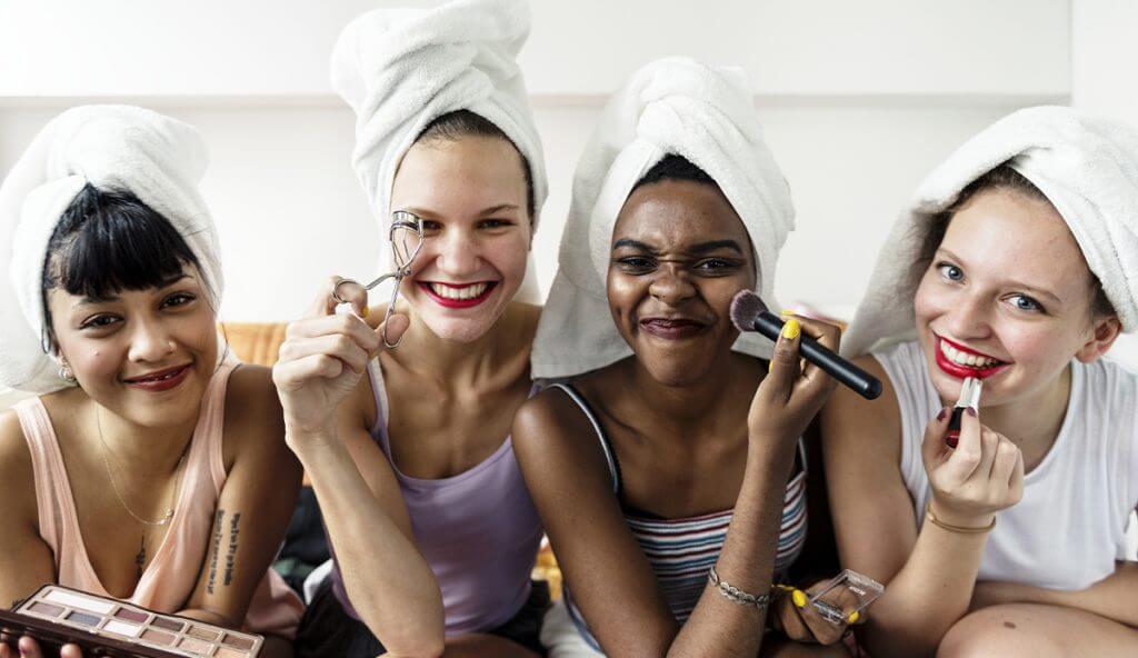 A group of ladies using beauty subscription products