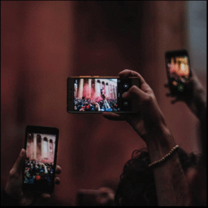 User holding mobile to visit app